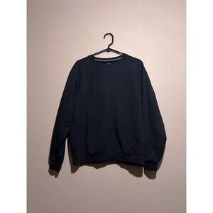 Fruit of the Loom Black Solid Crewneck Sweatshirt Men's Large